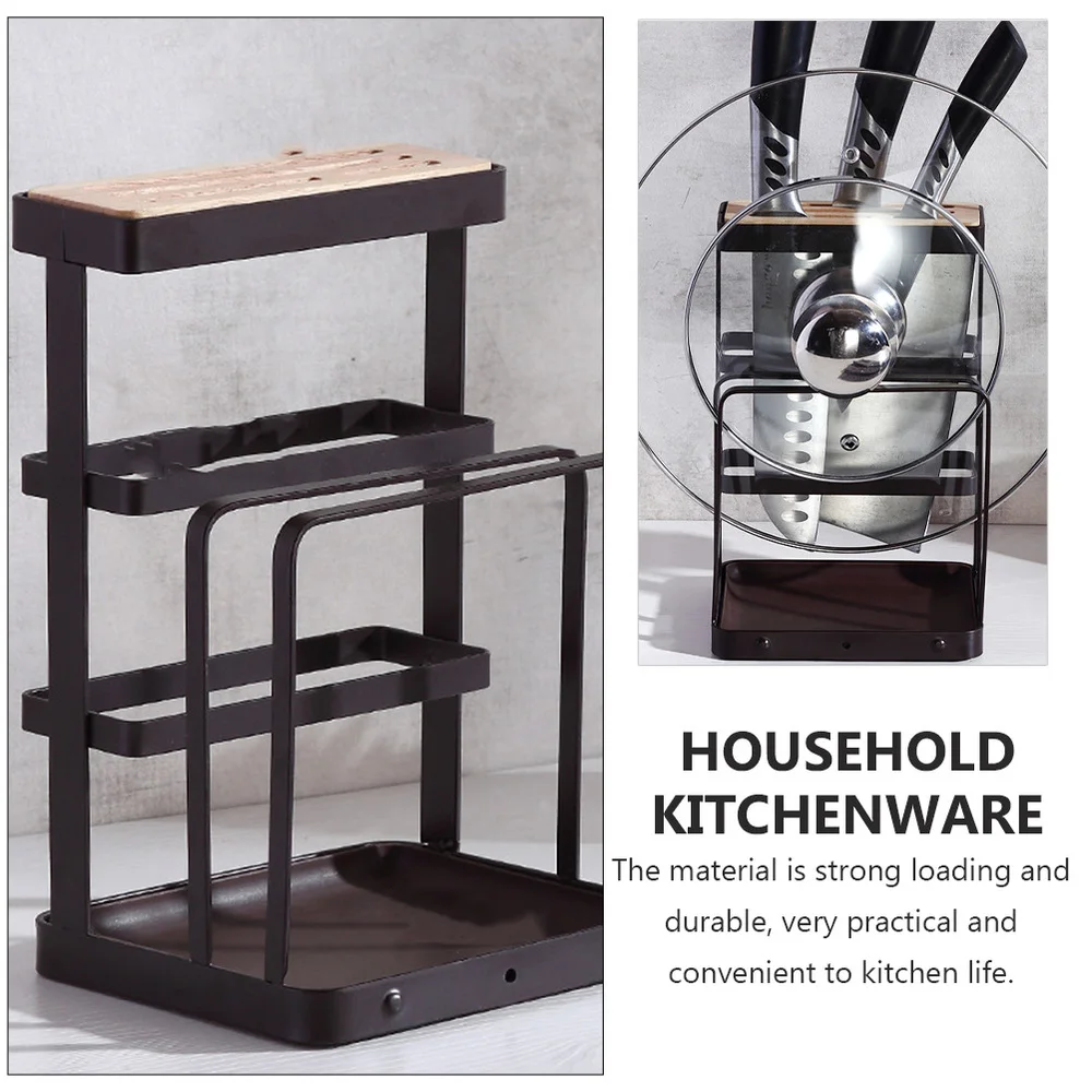 

1Pc Kitchen Cutter Storage Rack Cutting Board Draining Holder with Water Tray