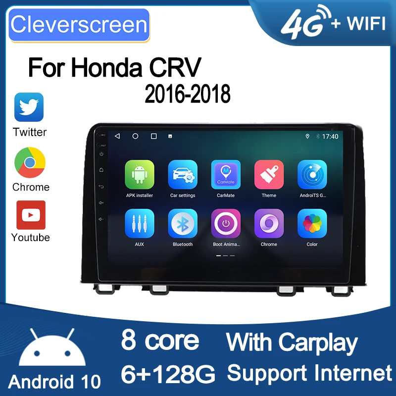 

CleverScreen Android 10 Car Radio Multimedia Player Stereo For Honda CRV 2016-2018 Car Audio GPS Navigation