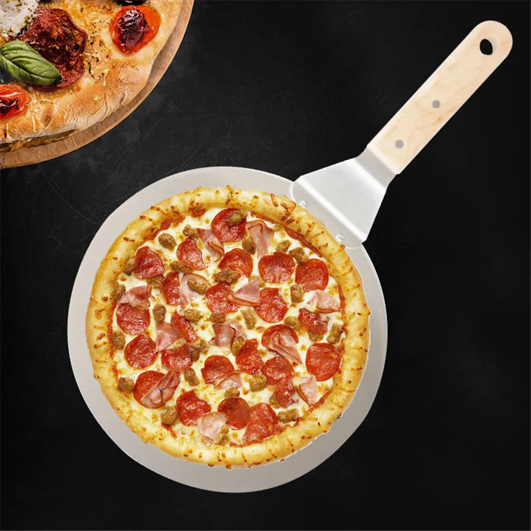 

1PC Stainless Steel Pizza Peel Shovel Spatula Cake Lifter Paddle Baking Tray Kitchen Baking Cake Tools Accessories