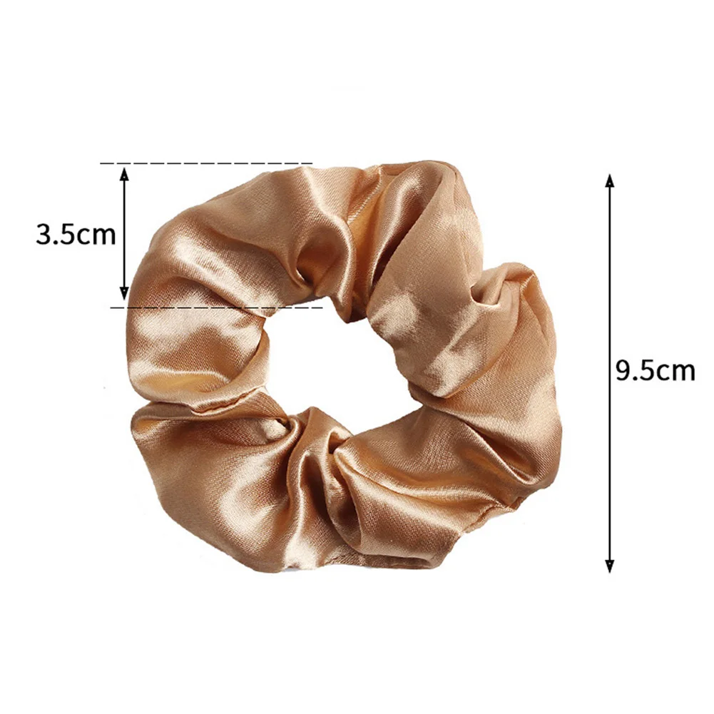 

Girls Satin Hair Scrunchies Women Solid Color Soft Elastic Hair Bands Girls Headwear Solid Silky Donut Grip Loop Ponytail Holder