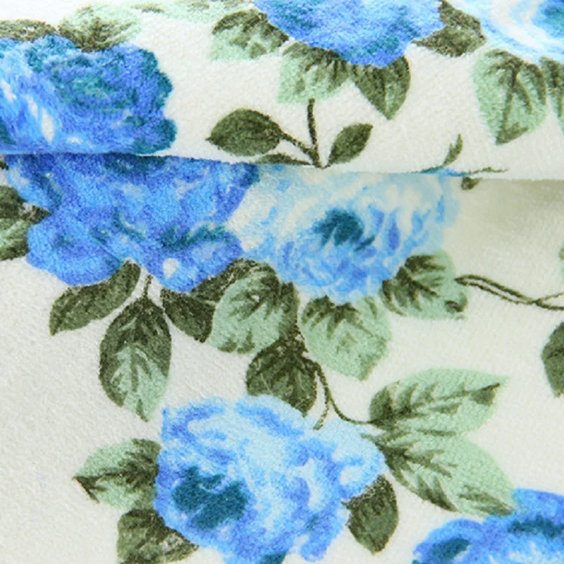 Махровое Хлопковое полотенце 34*74 см с розовыми и синими цветами s мягкое для лица