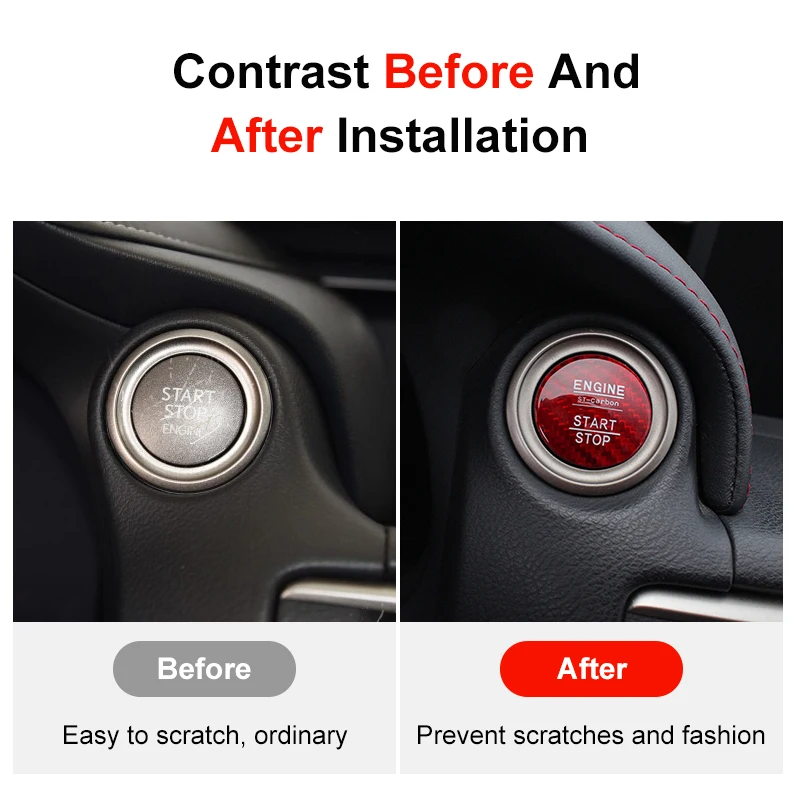 QHCP кнопка запуска и остановки двигателя наклейка кольцо углеродное волокно