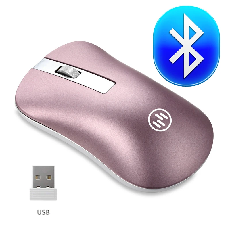 Bluetooth Pink Беспроводная Bluetooth мышь, беспроводная перезаряжаемая мышь, компьютерная эргономичная мышь, бесшумная мини-мышь Mause, 2,4 ГГц, USB мышь для ноутбука - Цвет: Bluetooth Pink