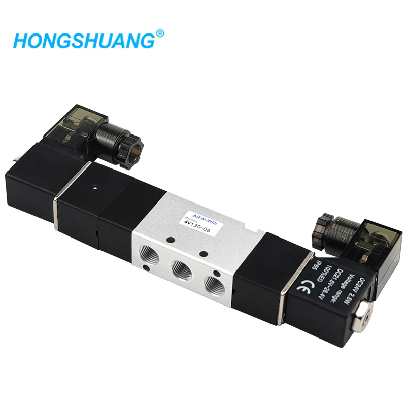 

Air Solenoid Valves 4V130-06 3 Position 5 Port 1/8" Pneumatic Control Valve DC12V DC24V AC110V AC220V