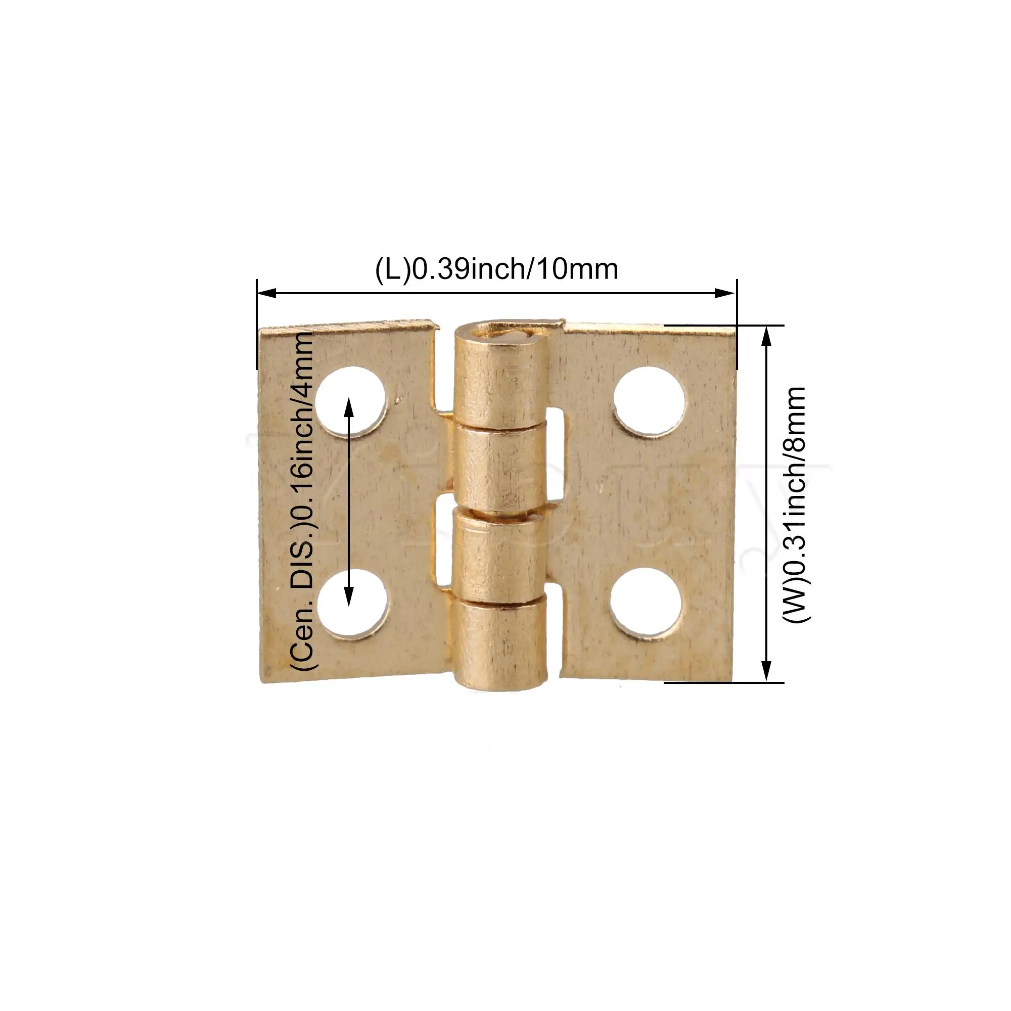 

50 Set Mini Docrarive Hinges Repairs Gift Box with Screws Brass 10x8mm