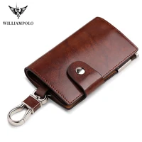 car keys wallets genuine cowhide leather male key holder organizer housekeeper keychain purse key ring bag keys case