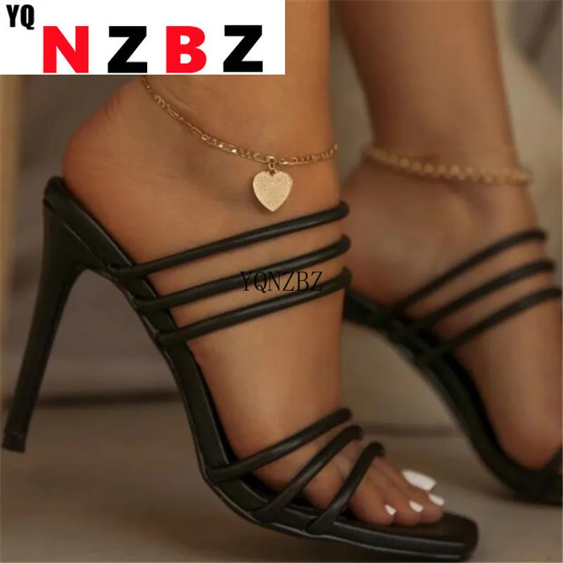 

2022 Summer Women's Sandals Fashion Openwork Roman High Heels Outdoor Comfortable Square Head Open Toe Slippers Women's Shoes