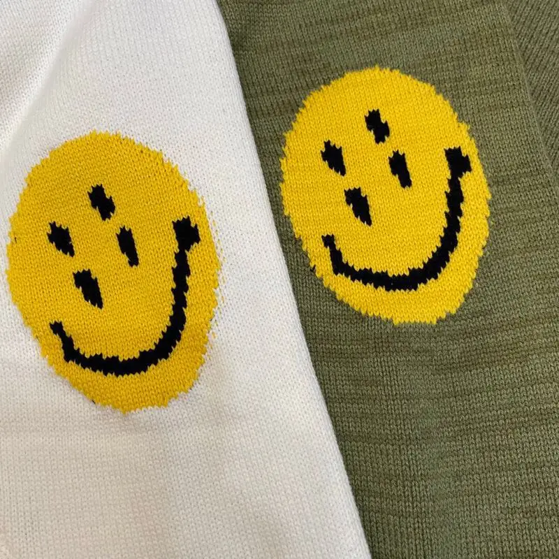 

2021 Unisex New Luxury gentleman Cotton kapital Smile face Casual Sweaters pullover Asian Over Size High quality Drake #N408