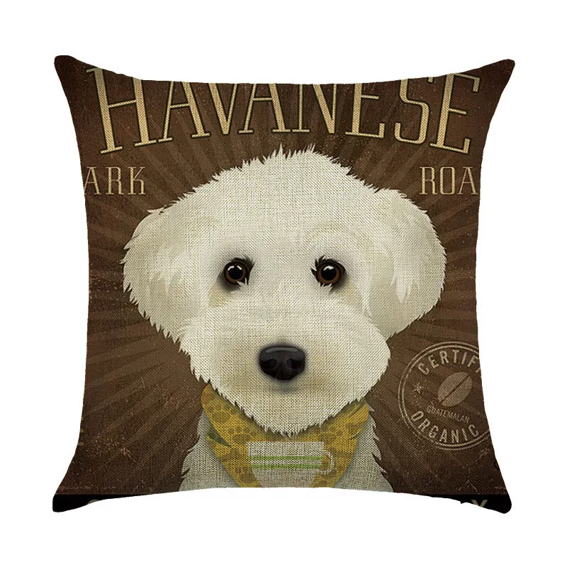 Новые забавные мопса печатных Подушка Чехол Крышка квадратный 45 см * белого цвета