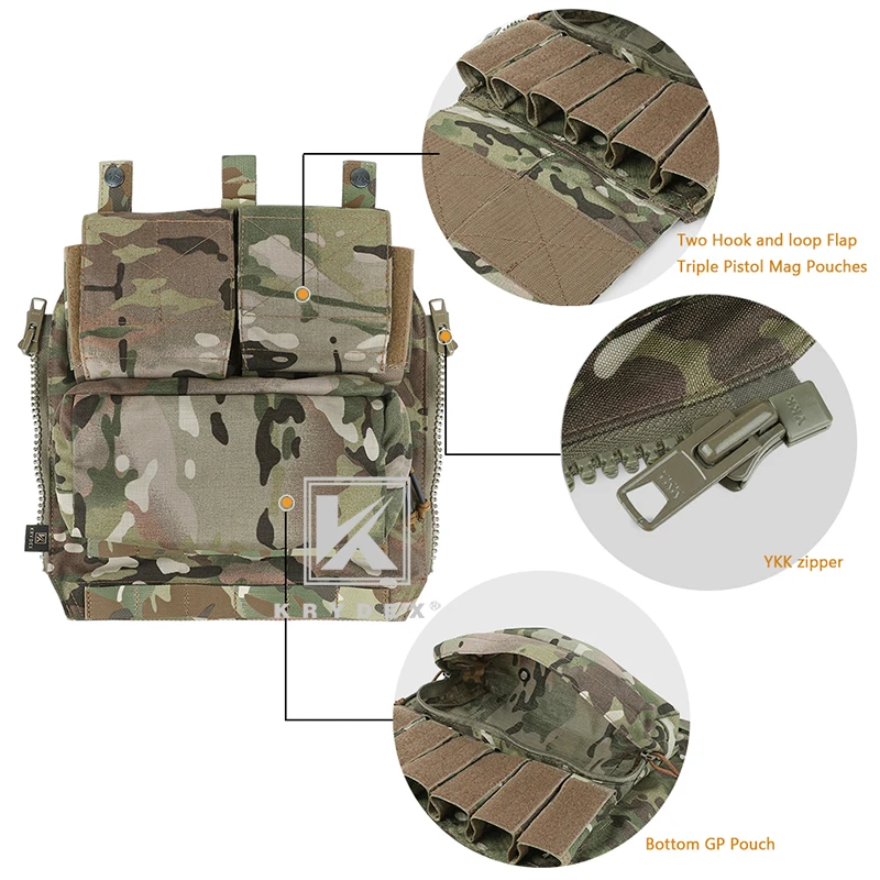 KRYDEX тактический пакет на молнии Панель рюкзак для КПК НЦЧП AVS JPC2.0 жилет Multicam