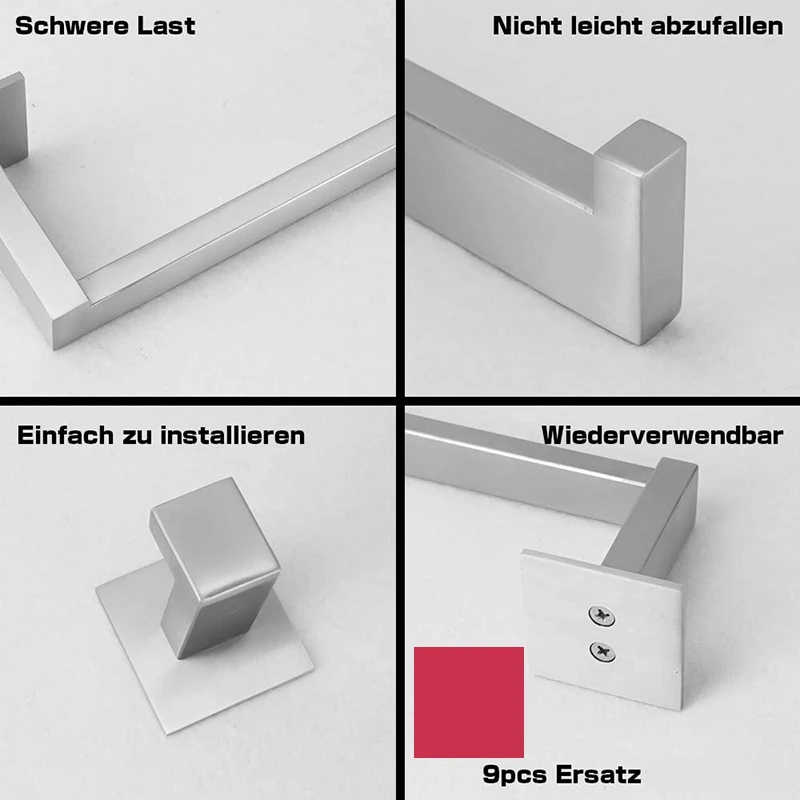 

Towel Holder, Toilet Paper Holder Without Drilling, Toilet Roll Holder, Self-Adhesive Towel Hook, Set Of 3 Bathroom