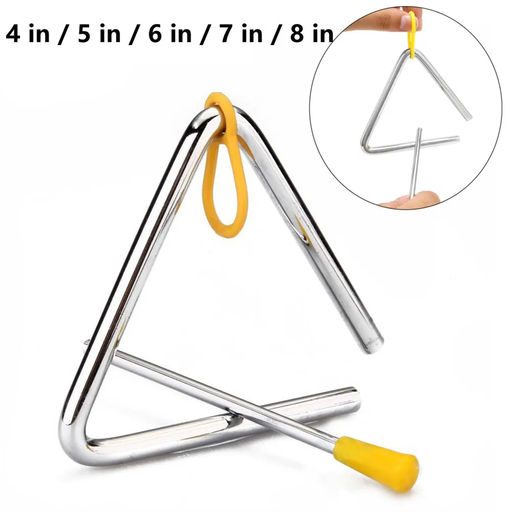 

4-8 Inch Metal Musical Triangle Steel Percussion Educational Instrument Kids Toy Musical Instrument Parts & Accessories