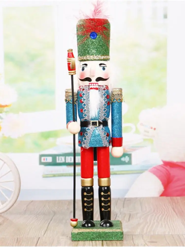 Рождественское украшение подарок 30 см деревянный расписной Щелкунчик кукольный