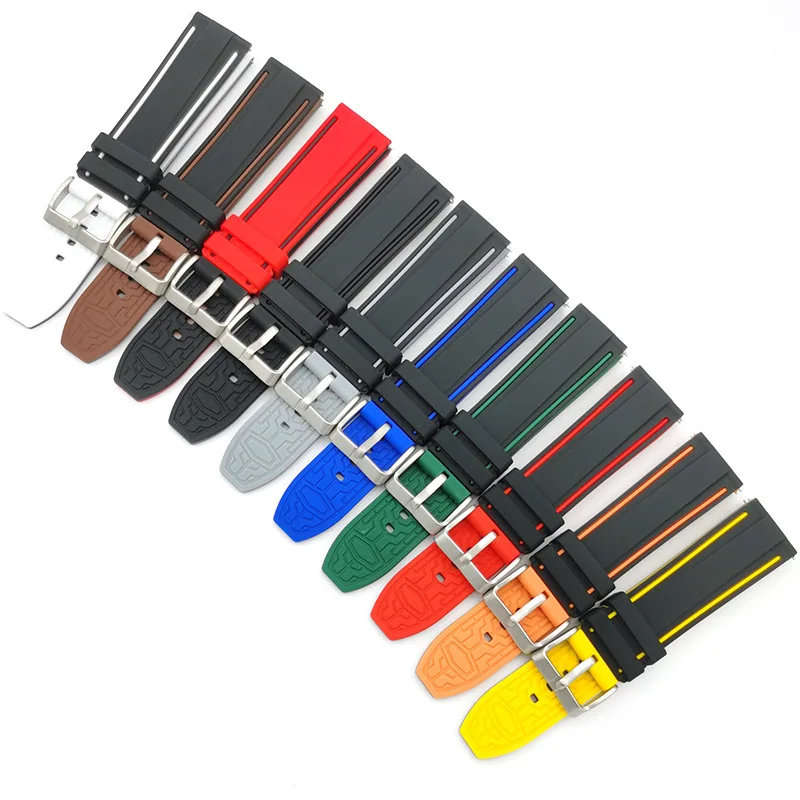 

Suitable for Smart Watch Huawei Xiaomi Silicone Strap Apple Sports Sweatproof Waterproof Watch Chain Bracelet Accessories20-26mm