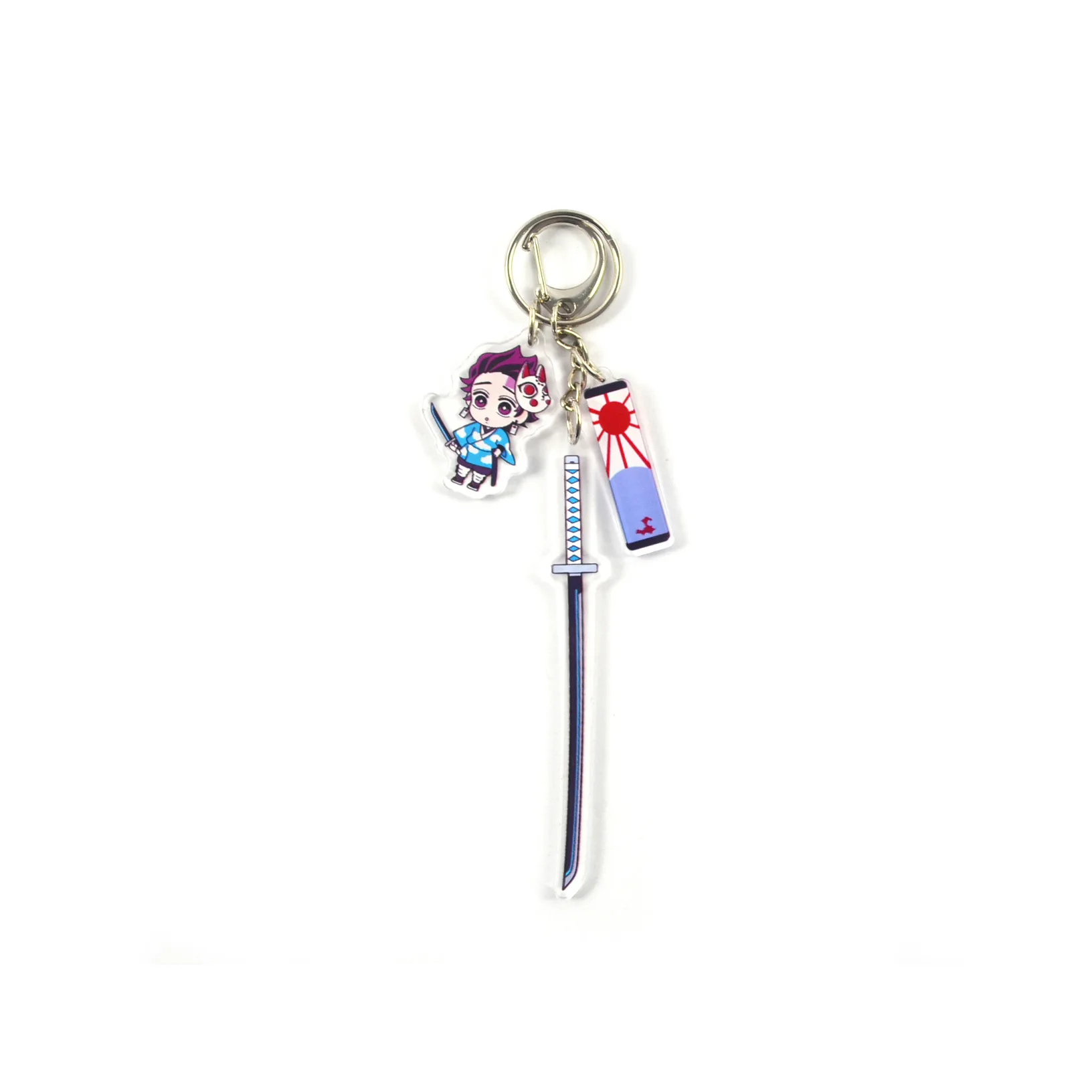 New Style Cartoon Anime Demon Slayer Blade Cosplay Prop Accessory Keychain Kamado Nezuko Acrylic Key Chain Sword Keyring | Украшения и