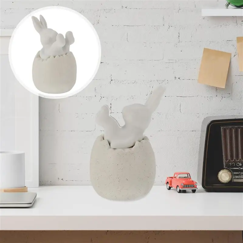 

1pc Funny Interesting Desktop Decor Egg Bunny Decor Easter Decor for Home Inside