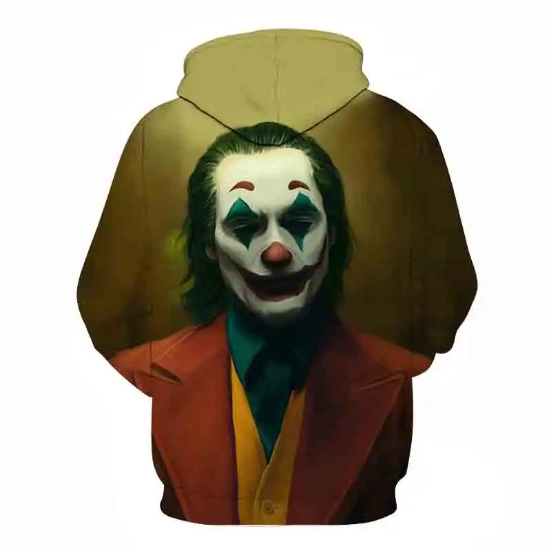 

Fashion Joker Hoodie Men/Women 3d Sweatshirts Print Blood Eyes Clown Hoodies Tops Hoody Plus Size Black Sudaderas Hombre Moletom