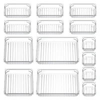 14 desk drawer organiser trays clear vanity drawer dividers makeup cosmetic organizers for bedroom kitchen office