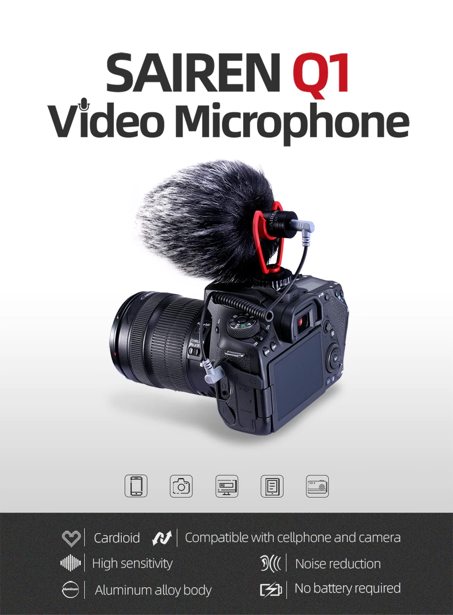 BOYA BY-MM1 Запись видео микрофон для DSLR камеры смартфон Osmo Карманный Youtube Vlogging микрофон для iPhone Android DSLR Gimbal