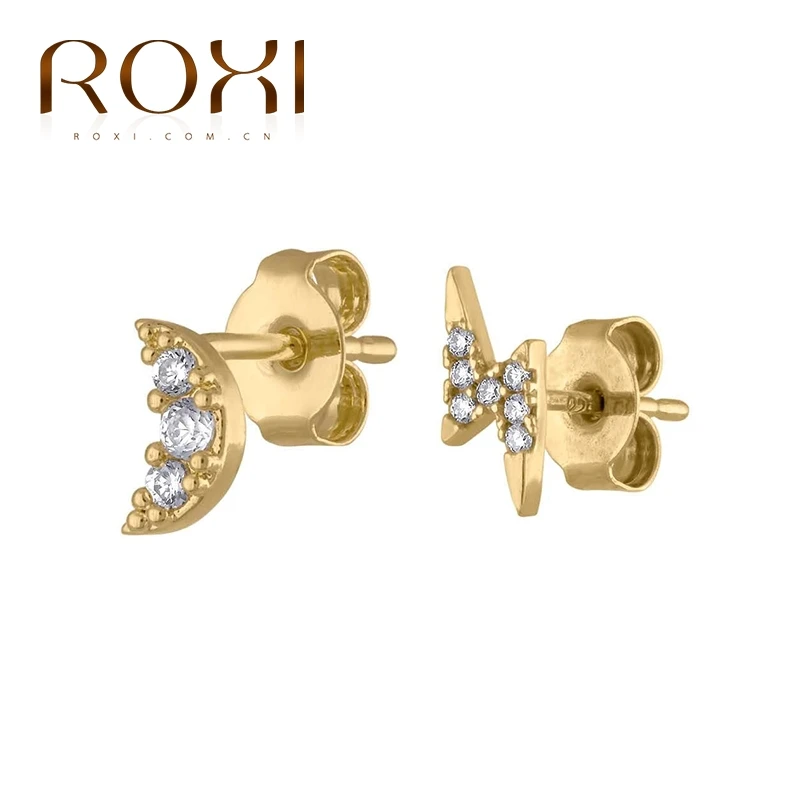 Женские серьги-гвоздики в виде звезд Луны молнии | Украшения и аксессуары