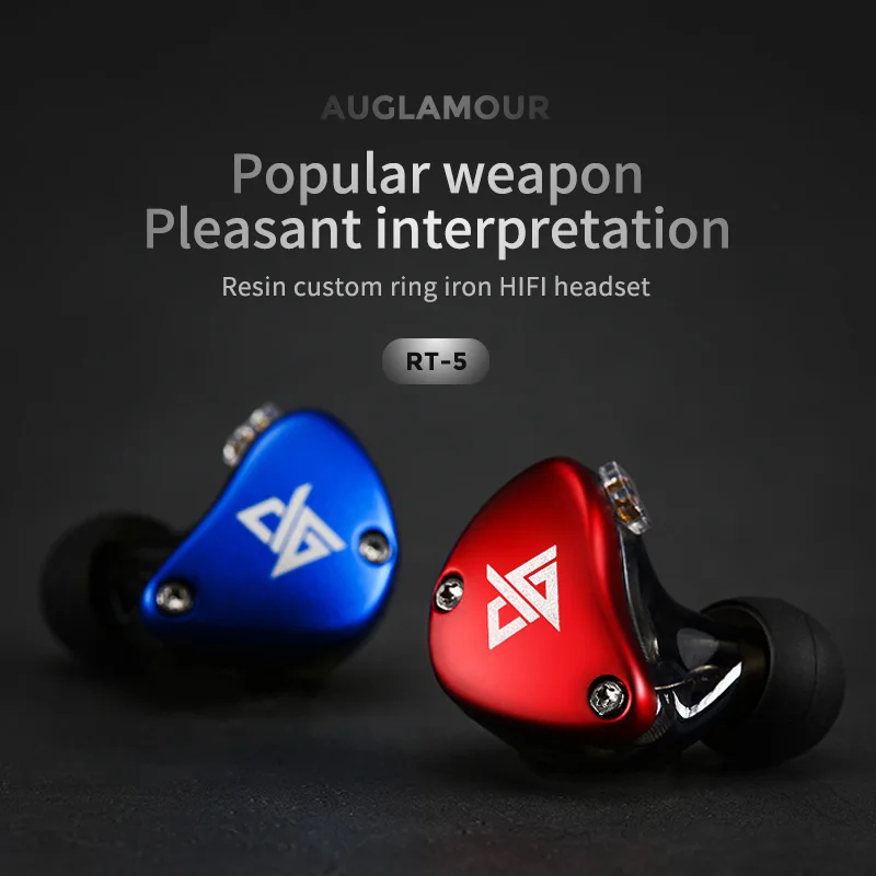 

New Original AUGLAMOUR RT-5 HIFI earphone 10mm Composite Diaphragm knowles 32873 Hybrid dynamic driver For Mi/Huawei/Samsung
