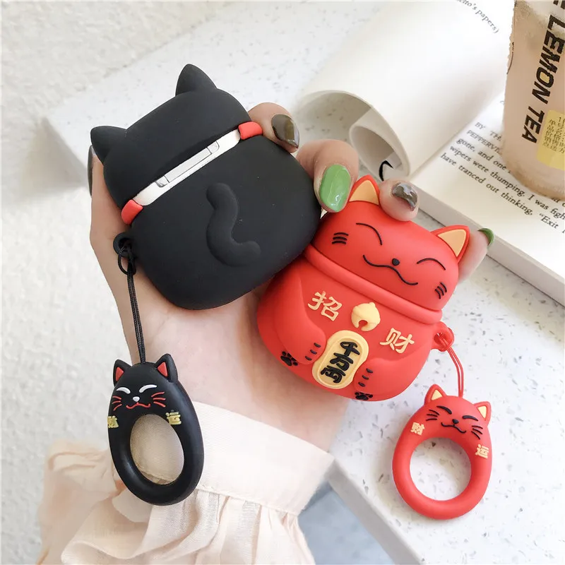 Мультяшный чехол для наушников Lucy Cat для Apple AirPods 2 Силиконовый чехол Беспроводная Bluetooth сумка для наушников зарядная коробка защитная сумка