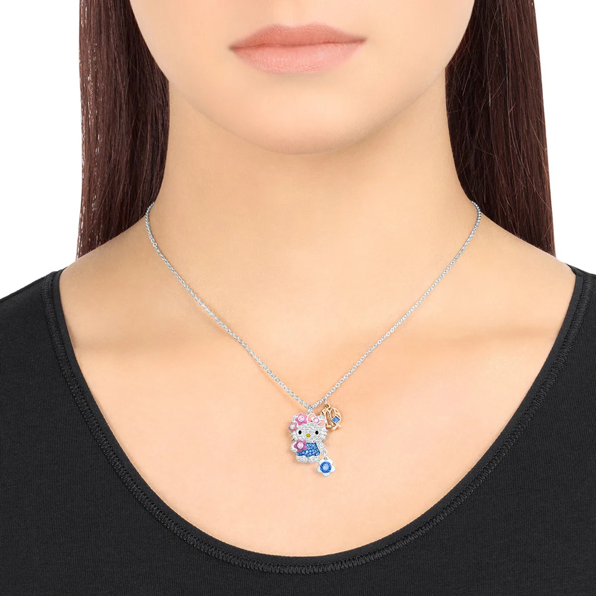

Fashion Jewelry High Quality Cute Ccat 12 Constellation Hello Pendant Necklace simple clavicle Chain Gift For Women