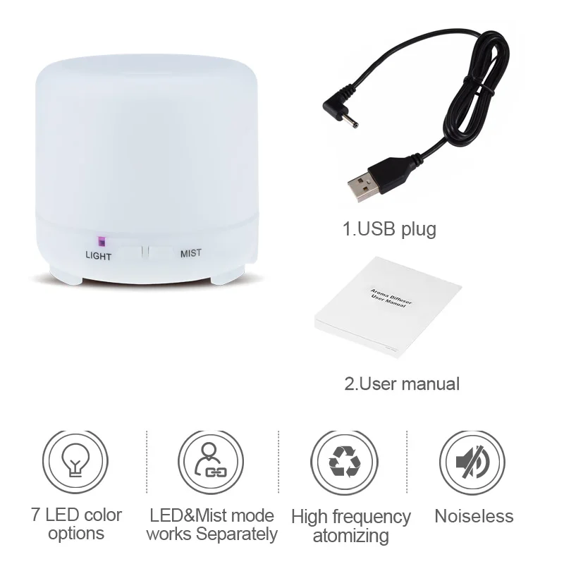 

KBAYBO USB Mini Ultrasonic Air Humidifier electric Aroma Essential Oil Diffuser 200ml Cool mist maker fogger for office home