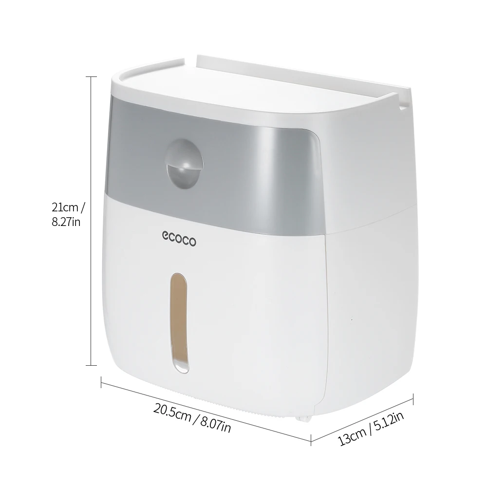 

New Bathroom Portable Toilet Paper Holder Wall Mounted Double Paper Tissue Box Paper Shelf Storage Box Toilet Tissue Dispenser