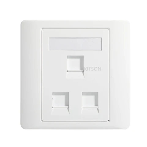 Настенная панель UKITSON 3 портов CAT6/CAT5E белая 86x86 мм