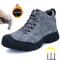 high quality work shoes anti smashing stab safety shoes winter plus velvet waterproof mens shoes indestructible mens boots