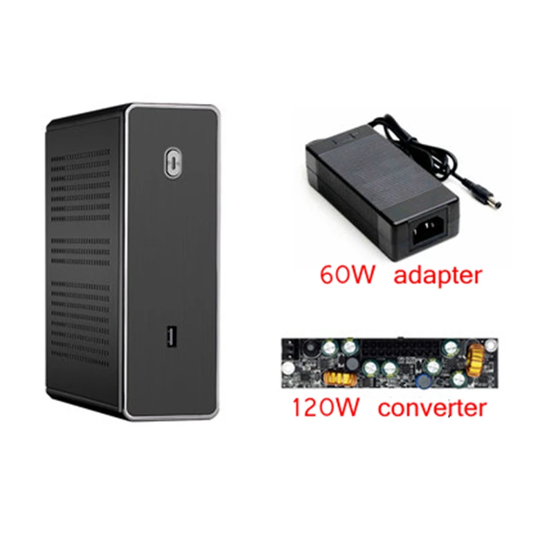 PC Gamer Корпус чехол HTPC Mini ITX материнская плата настольный компьютер маленький бесшумный игровой охлаждающий корпус полностью алюминиевый