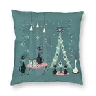 Наволочка с изображением кошки среднего века для домашнего декора, 40x40