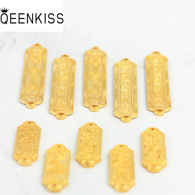 

QEENKISS AC9117 2021 Fine DIY Jewelry Making Accessories Findings Fittings Bracelet Necklace Retro Flower Rectangle Table Beads