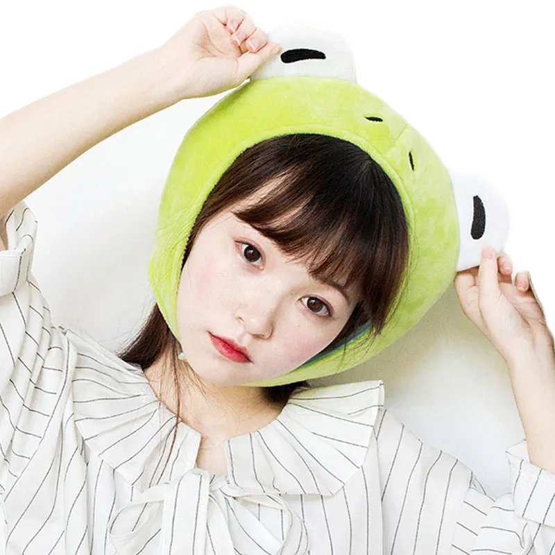 Шапка бини Женская плюшевая милая шапка с ушами кролика лягушки животного зимняя
