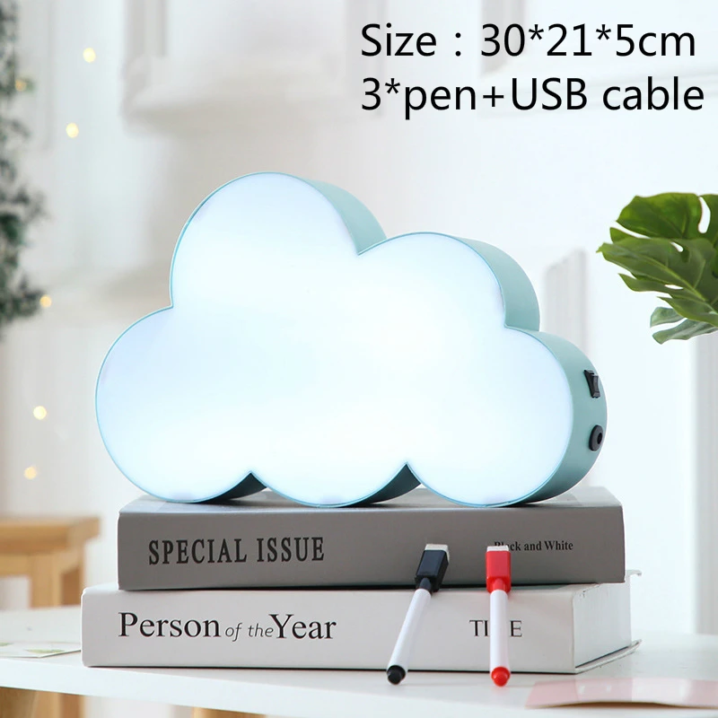 Green Cloud USB Светильник с надписью Hinnixy s Box, перезаписываемый светодиодный ночник, рекламный светильник в форме звезды, Рождественский подарок - Испускаемый цвет: Green Cloud USB