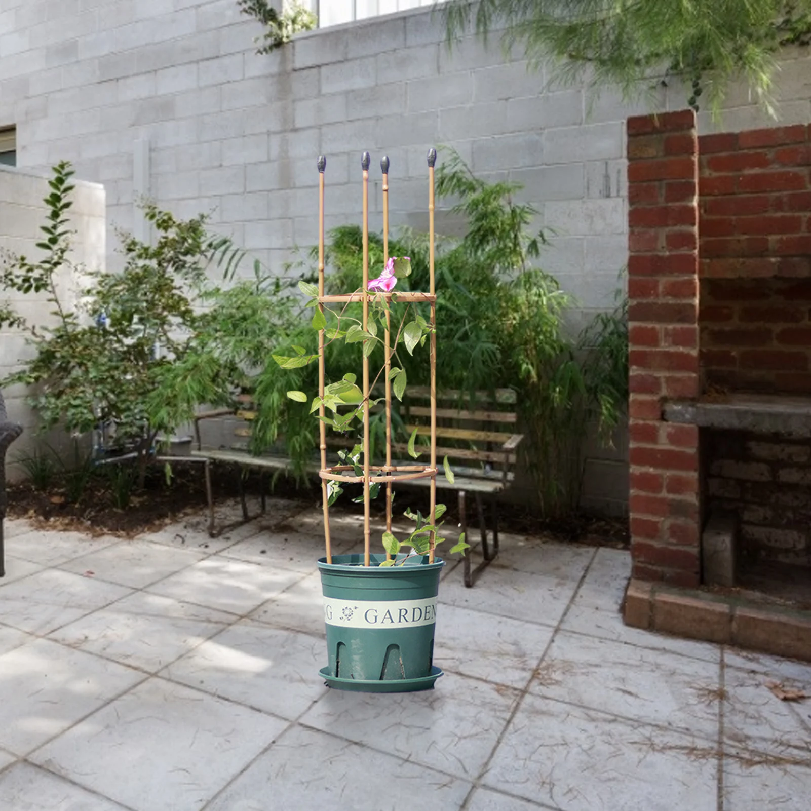 

Plant Climbing Frame Support Cage Flower Holder Gardening Tool Imitation Bamboo 4-pole Climbing Frame Garden Tools