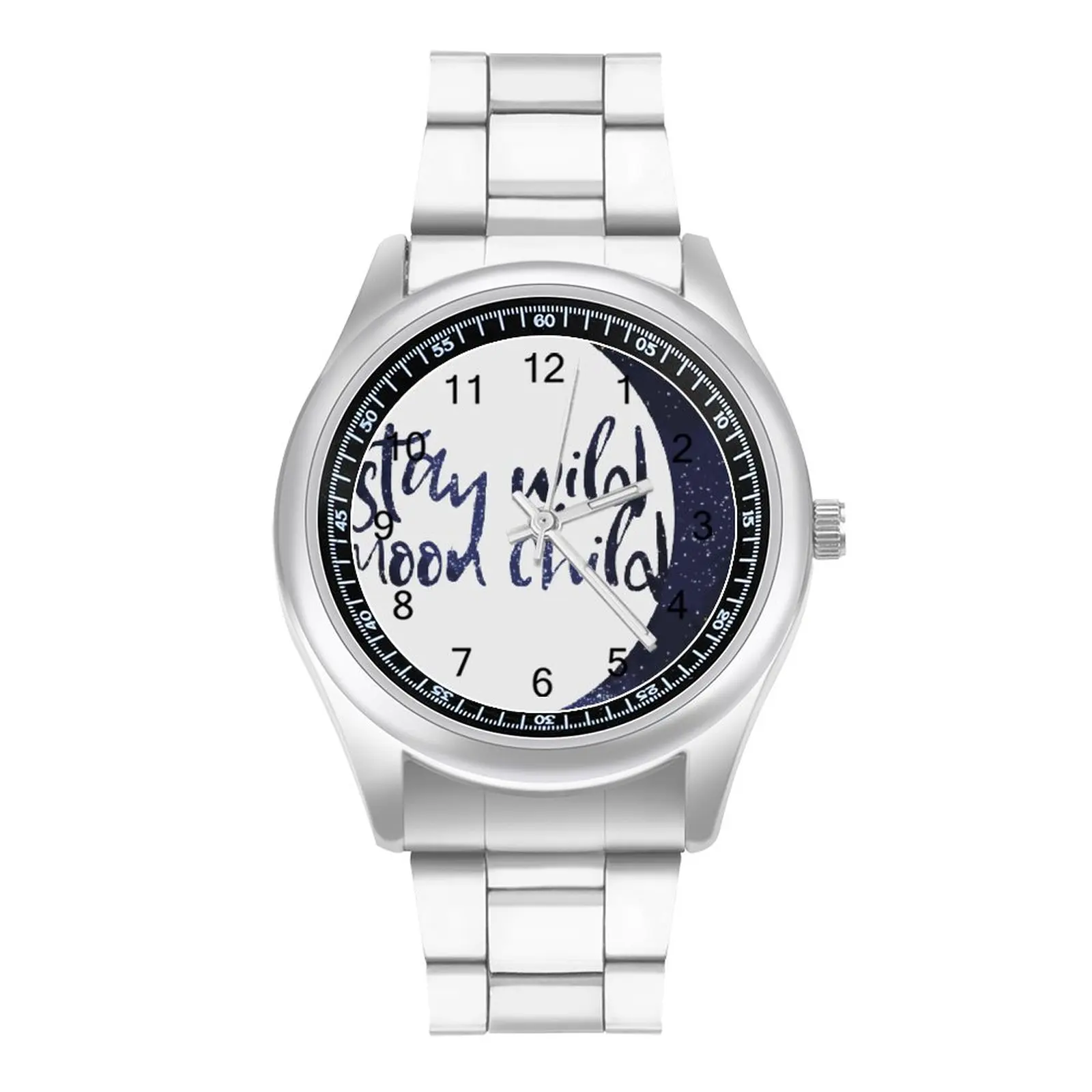 

Кварцевые часы Moon Design, забавные наручные часы, стальные модные наручные часы для подростков