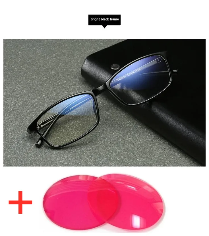 Black frame Red GLTREE цветные очки для женщин и мужчин, красные, зеленые очки для слепоты с коробкой, водительские цветные очки G474 - Цвет линз: Black frame Red