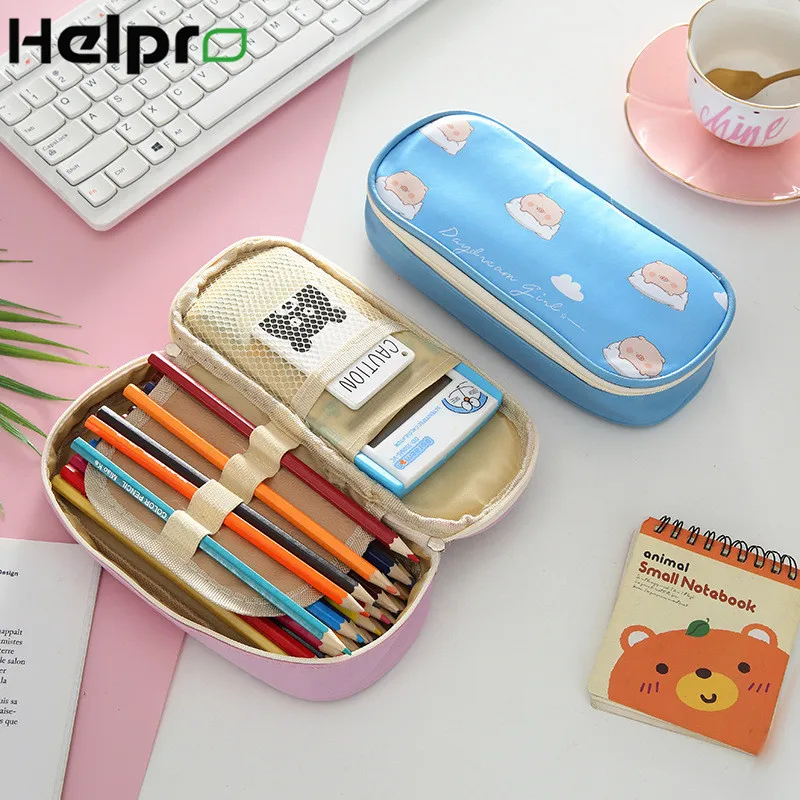 Helpro Kawaii Фламинго пенал для девочек школьные принадлежности Канцтовары большой