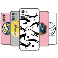 volleyball for xiaomi redmi note 10s 10 9t 9s 9 8t 8 7s 7 6 5a 5 pro max soft black phone case