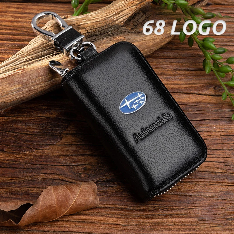 Кожаный чехол для автомобильного ключа на молнии кошелек сумка брелок Subaru Mitsubishi