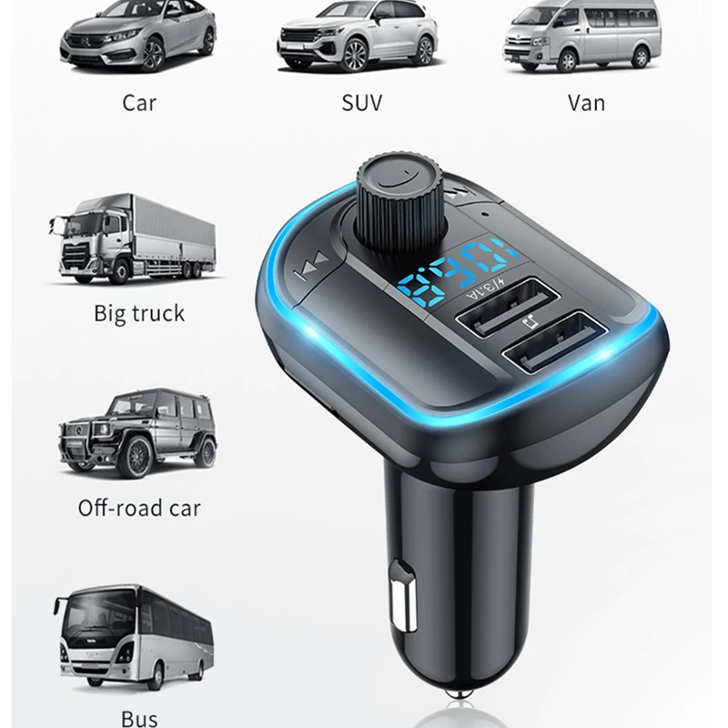 Автомобильный музыкальный MP3 с апертурой дышащий свет синий EQ MP3-плеер Bluetooth