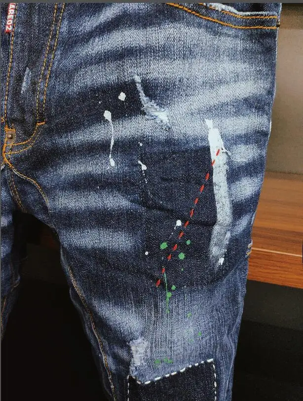 classic dsquared2 Men Jeans Pencil Pants Motorcycle Party Casual Trousers Street Clothing 2021 Denim Man Clothin jeans men A372