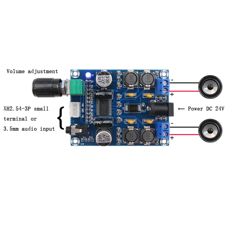 TPA3118D2 Digital Audio Amplifier Board DC 24V 2 *45W Dual Channel High Power Sound Amplifiers XH-M312 HIFI DIY Amp for speakers |