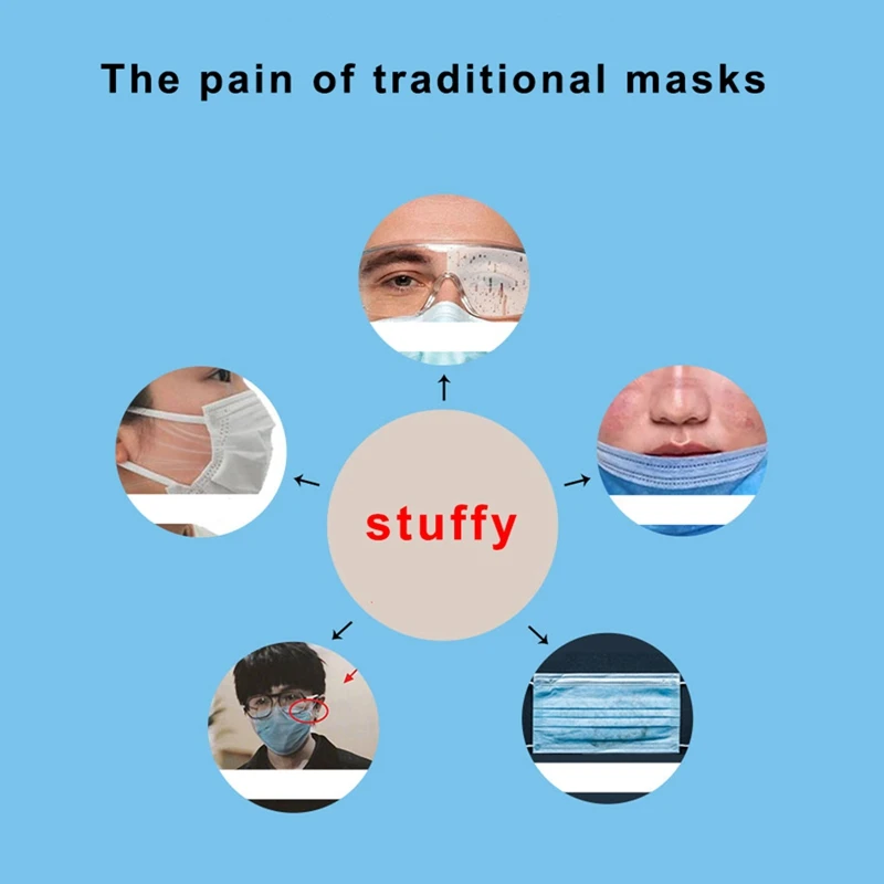 Маска для лица веер с клипсой воздушный фильтр вытяжной мини-вентилятор