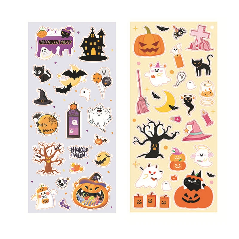 

Мультяшные наклейки на Хэллоуин, призрак, тыква