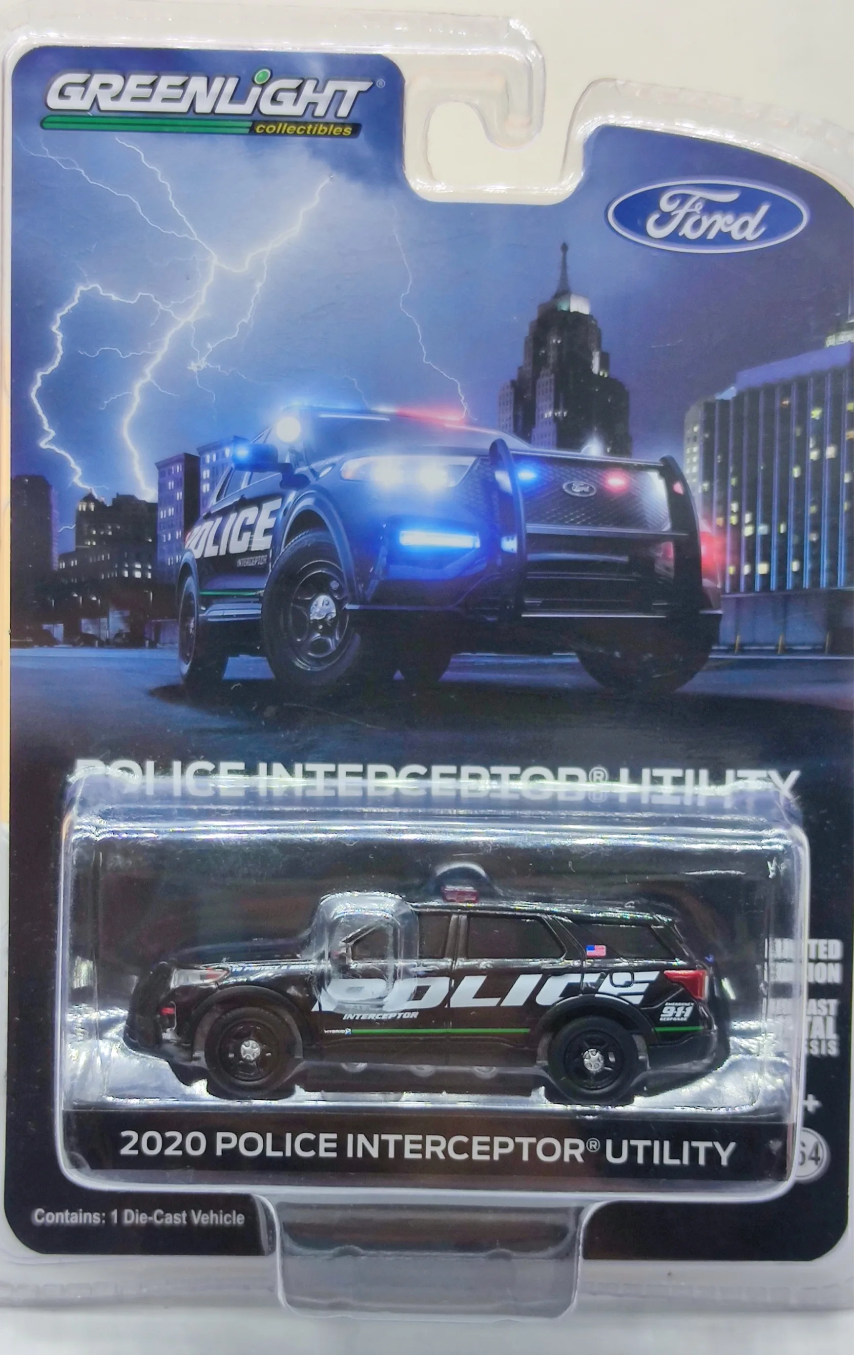 Модель автомобиля Ford interceptor модель 1:64 2020 из сплава Литые металлические игрушки