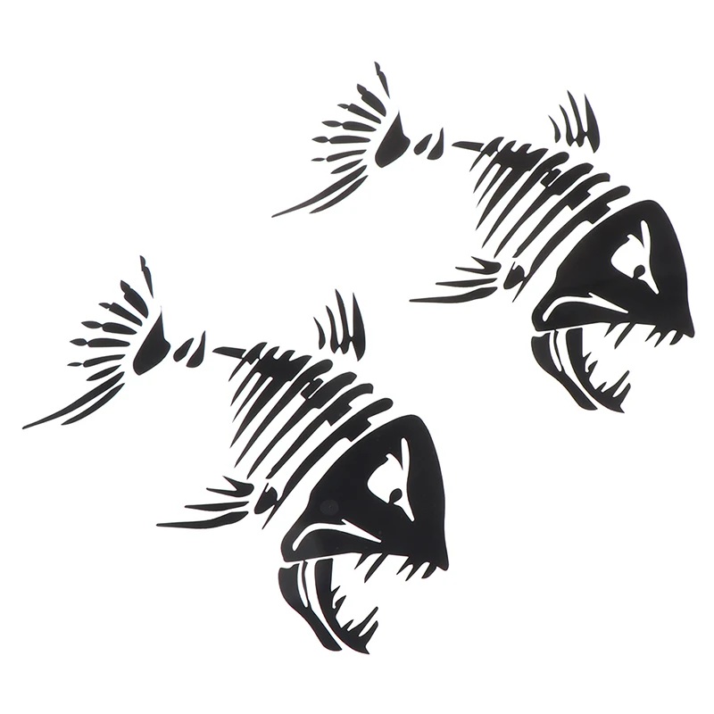 

2 Pcs Fish Teeth Mouth Stickers Skeleton Fish Stickers Graphics Accessories for Kayak Fishing Boat Canoe Dinghy Window Car
