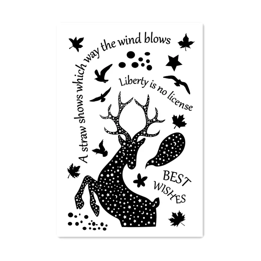 11*16 см Пасхальные прозрачные штампы с волшебным оленем/Силиконовые пломбы